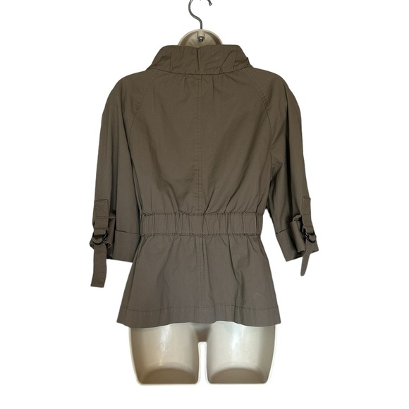 Loft dark tan jacket with front buttons and 3/4 sleeves size 8 - Picture 2 of 6